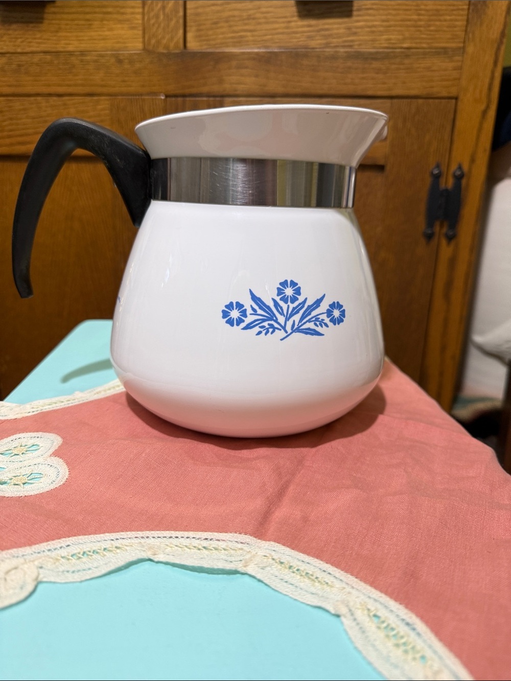 Corningware cornflower 2qt coffee tea pot kettle with lid